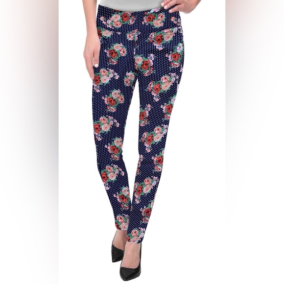 Hybrid & Company Women Office Dressy Leggings Skinny Trousers with Print Medium - Picture 3 of 9